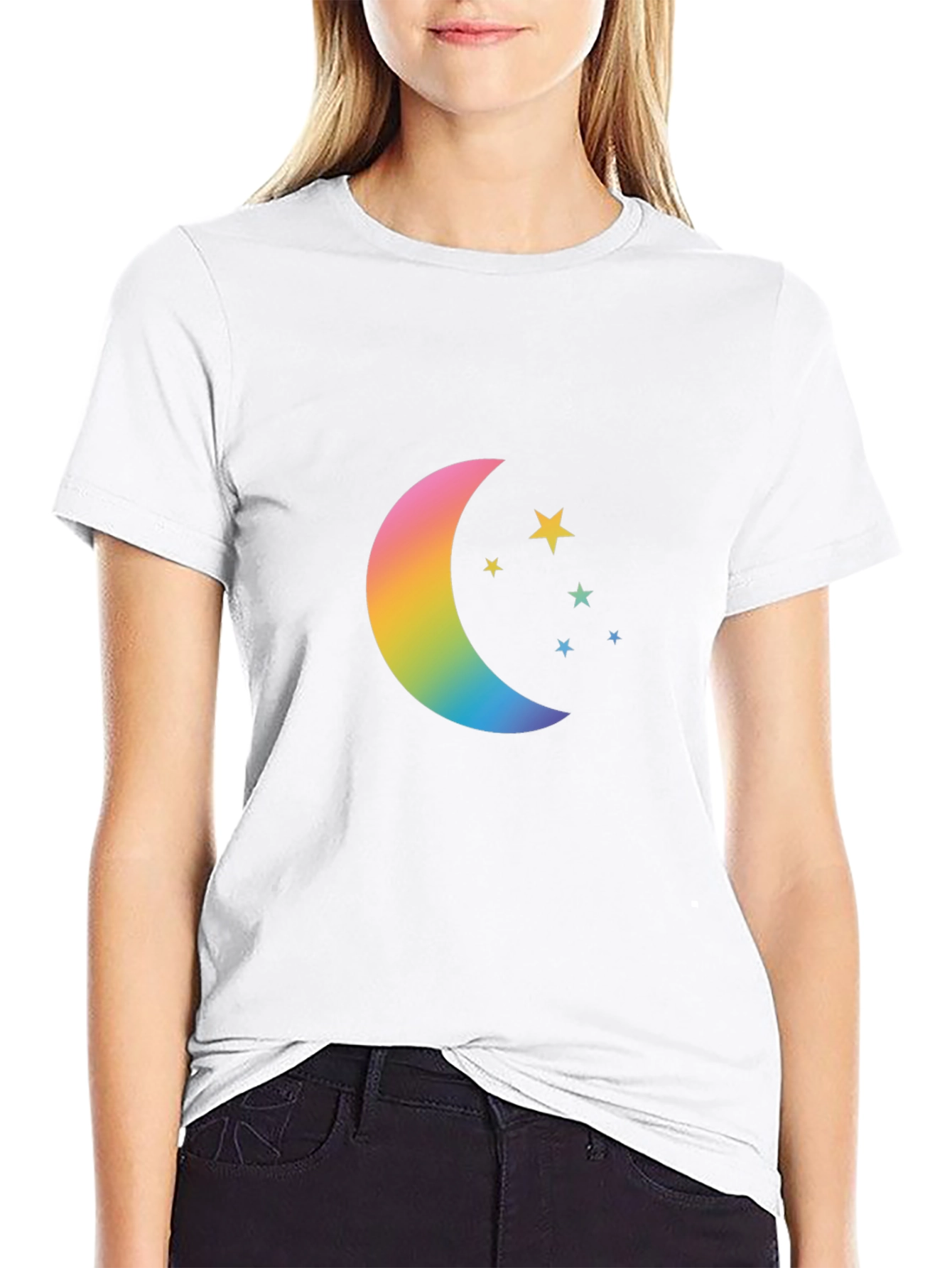 Rainbow Moon & Stars Graphic Tee