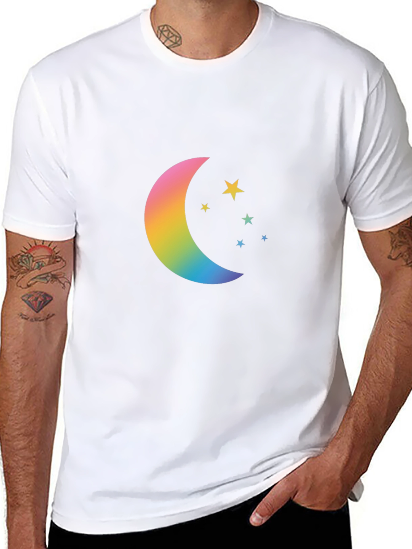 Rainbow Moon & Stars Graphic Tee