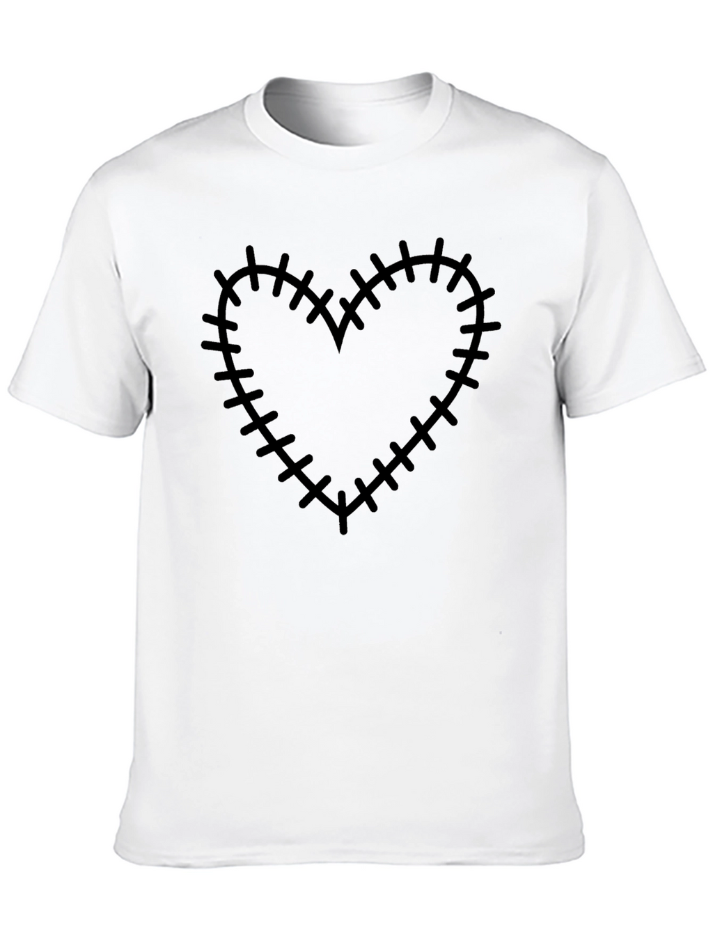 Stitched Heart Graphic Tee - Trendy Casual Top