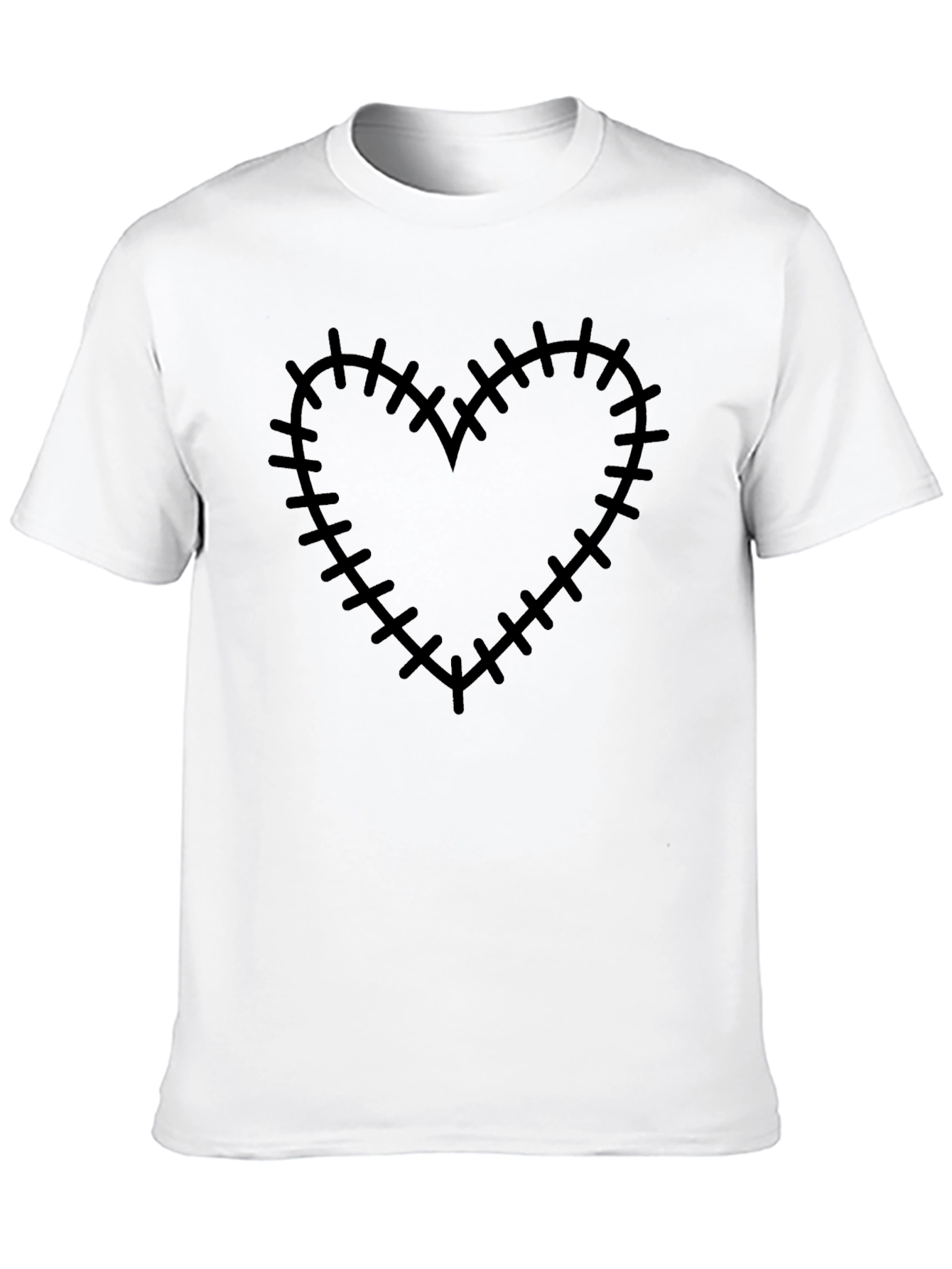 Stitched Heart Graphic Tee - Trendy Casual Top