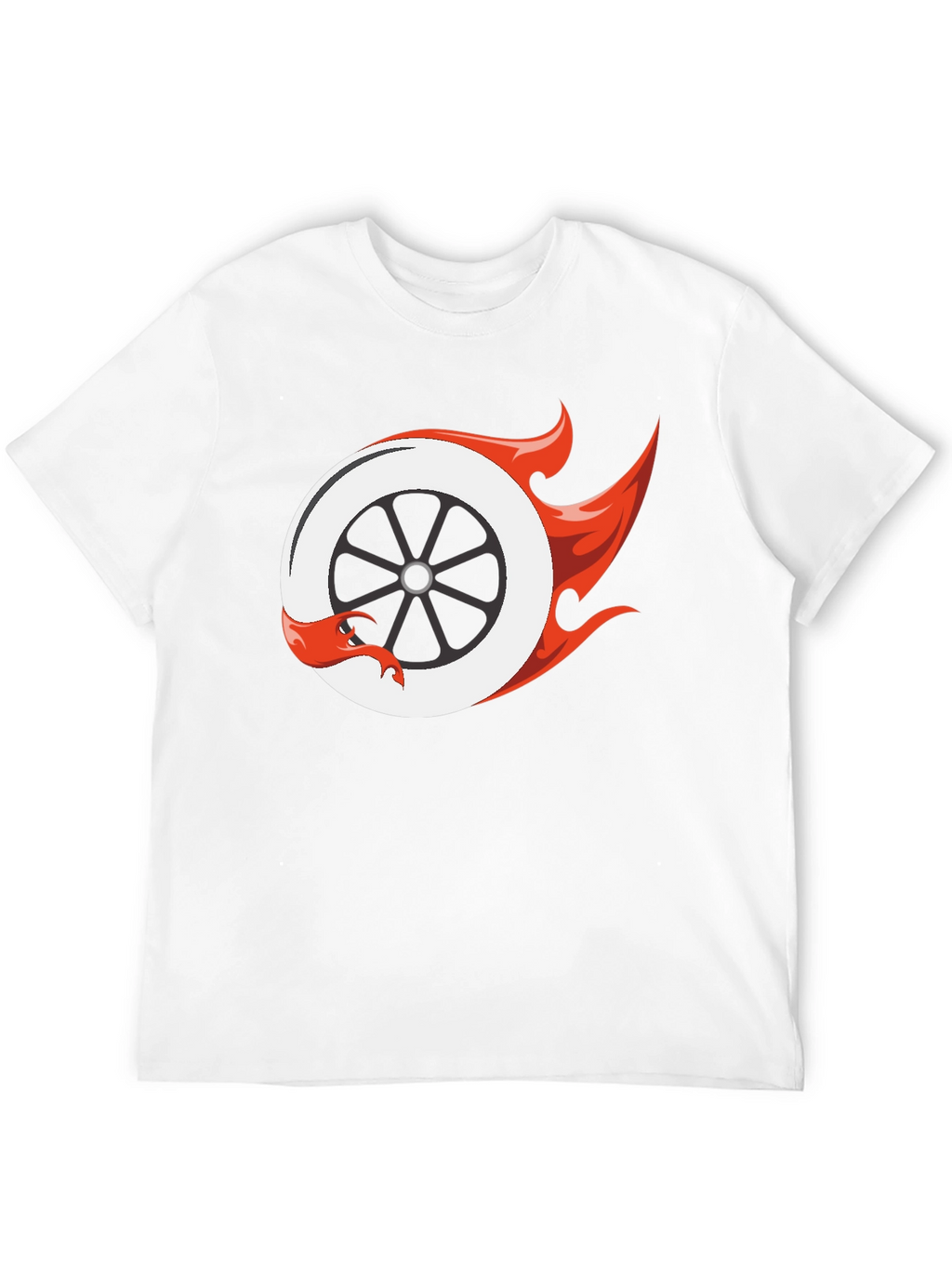 Fiery Wheel Graphic Tee - Cool Black T-Shirt