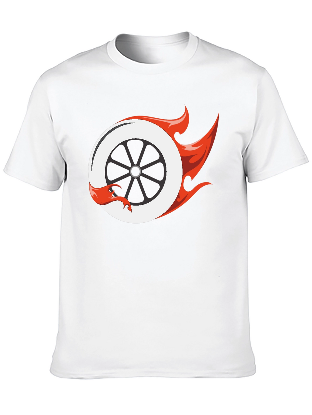 Fiery Wheel Graphic Tee - Cool Black T-Shirt