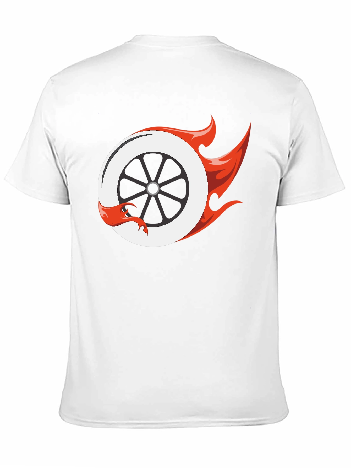 Fiery Wheel Graphic Tee - Cool Black T-Shirt