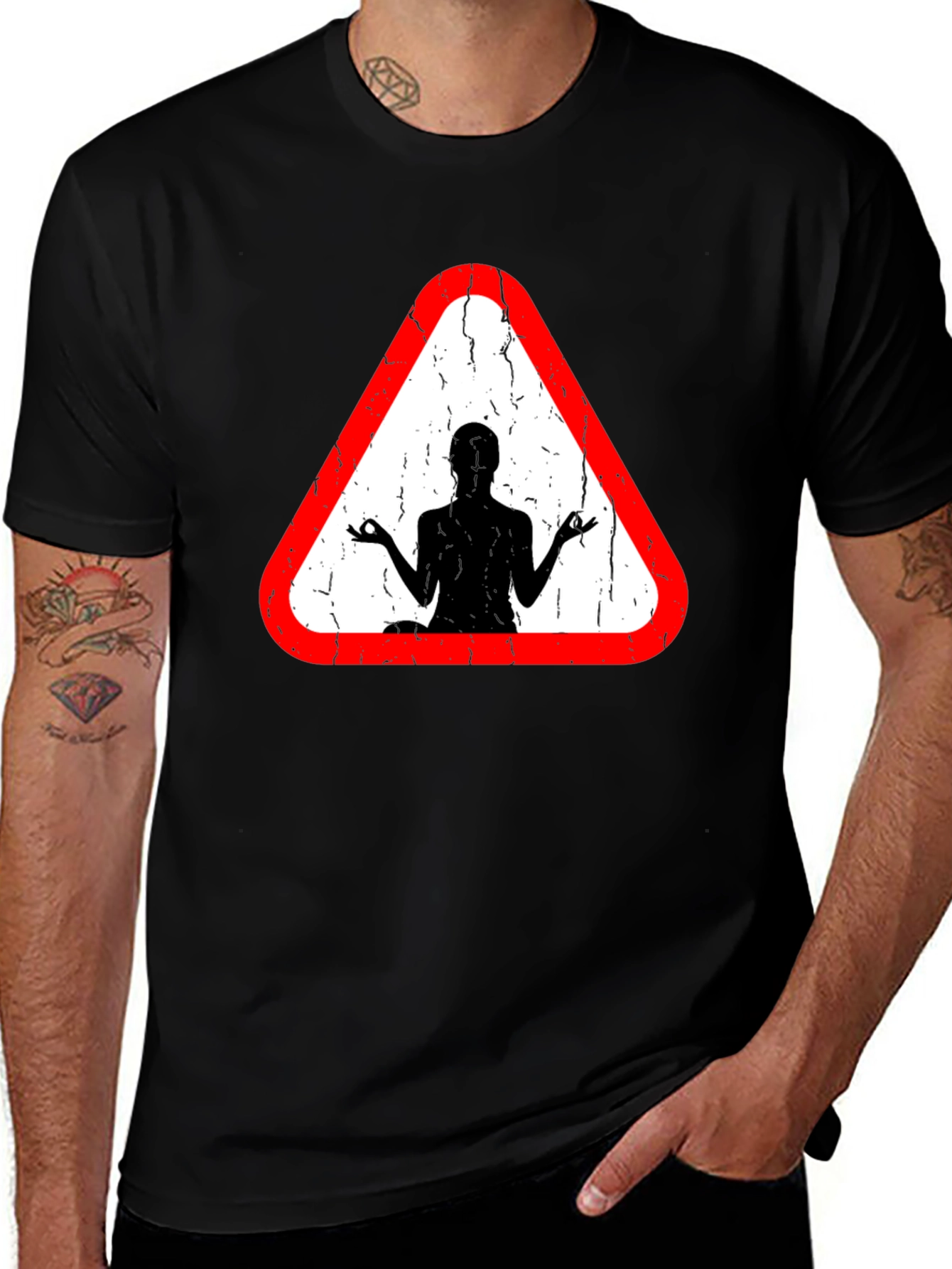 Yoga Sign T-Shirt - Mens Black Tee