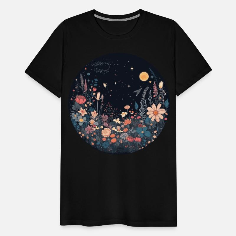 Night Sky Meadow Flower Garden Aesthetic Nature Lo