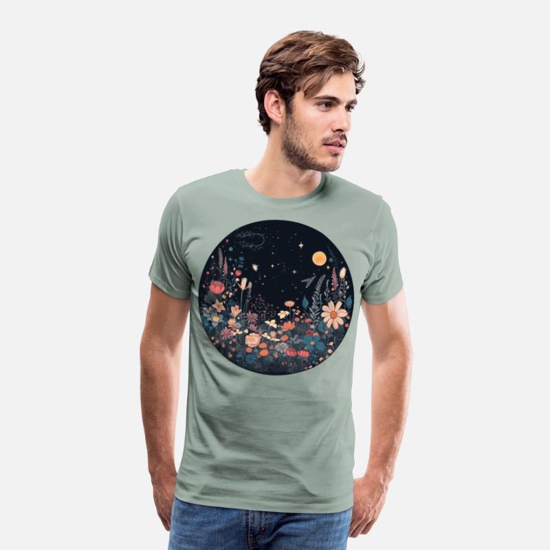 Night Sky Meadow Flower Garden Aesthetic Nature Lo