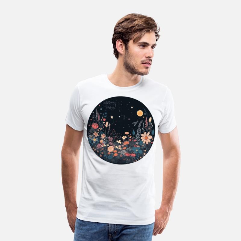 Night Sky Meadow Flower Garden Aesthetic Nature Lo