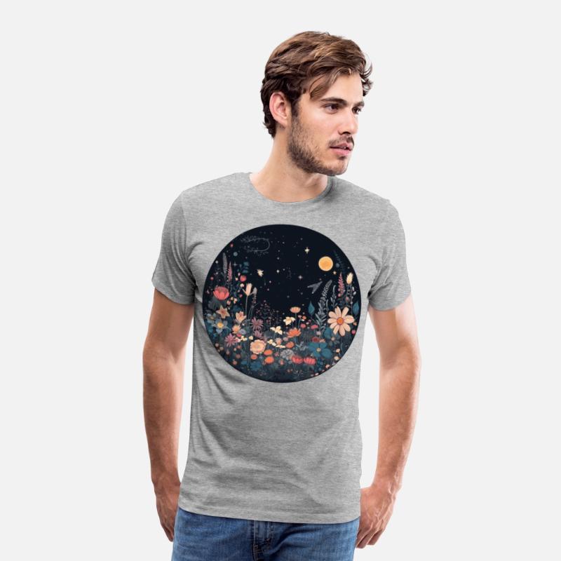 Night Sky Meadow Flower Garden Aesthetic Nature Lo