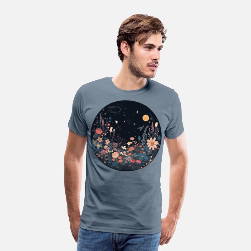 Night Sky Meadow Flower Garden Aesthetic Nature Lo