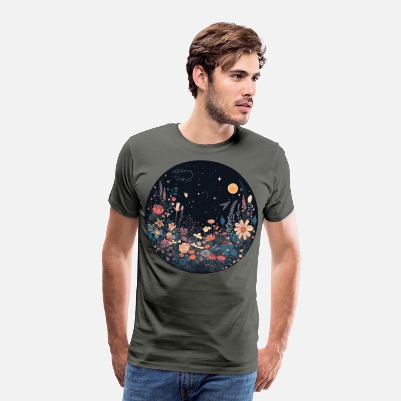Night Sky Meadow Flower Garden Aesthetic Nature Lo