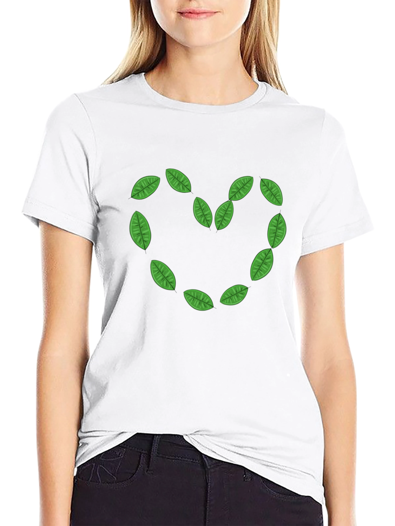Leaf Heart Black T-Shirt