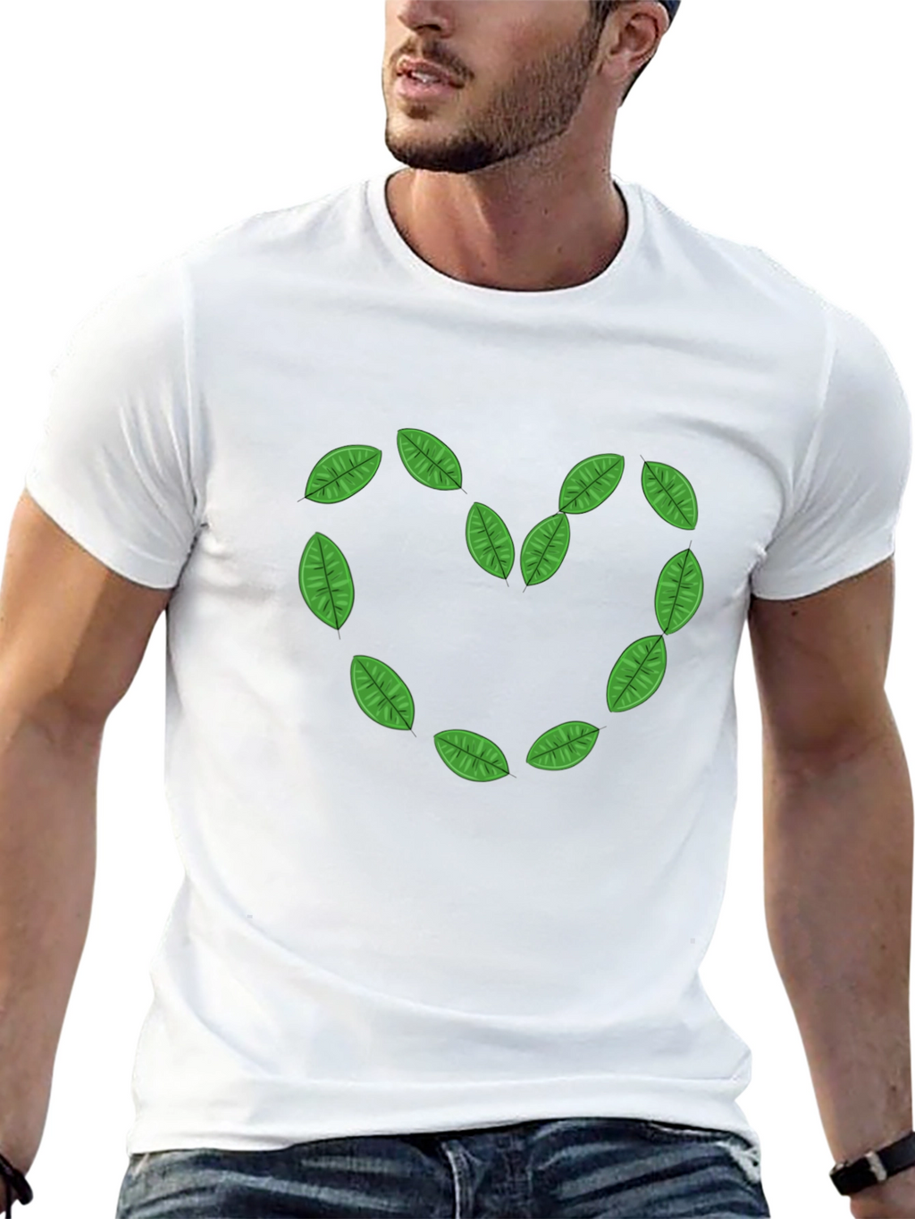 Leaf Heart Black T-Shirt