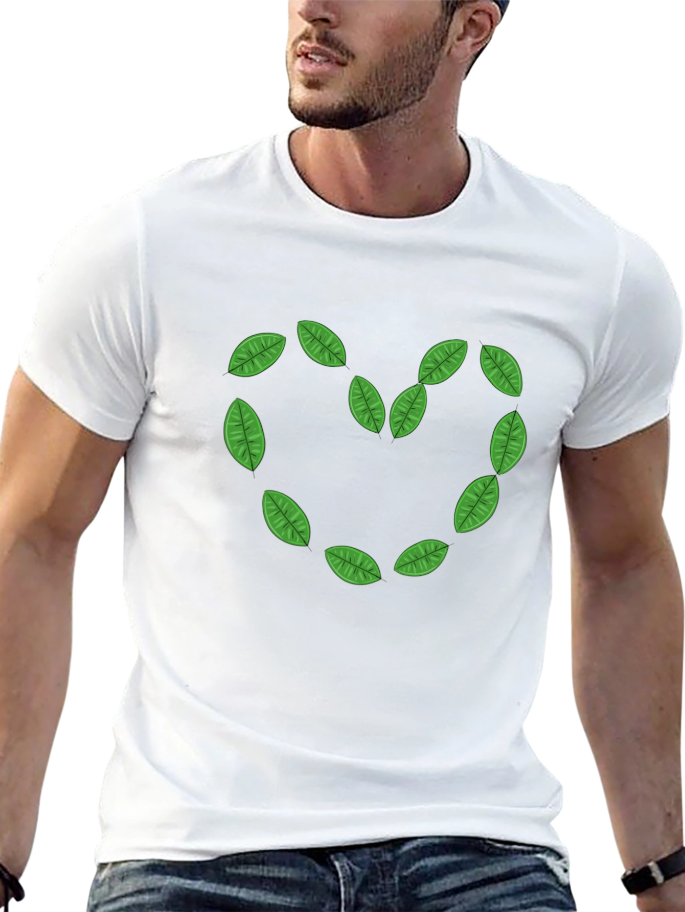 Leaf Heart Black T-Shirt