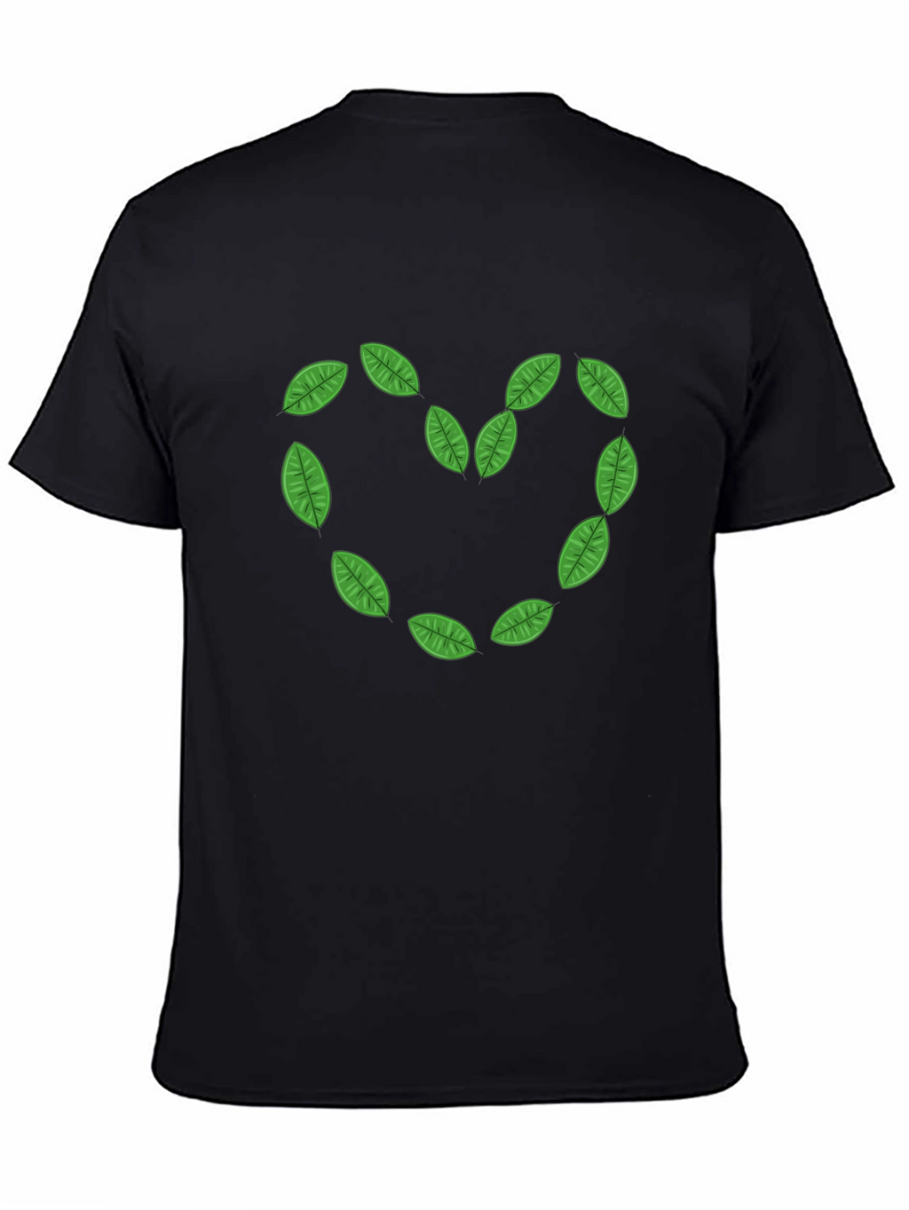 Leaf Heart Black T-Shirt