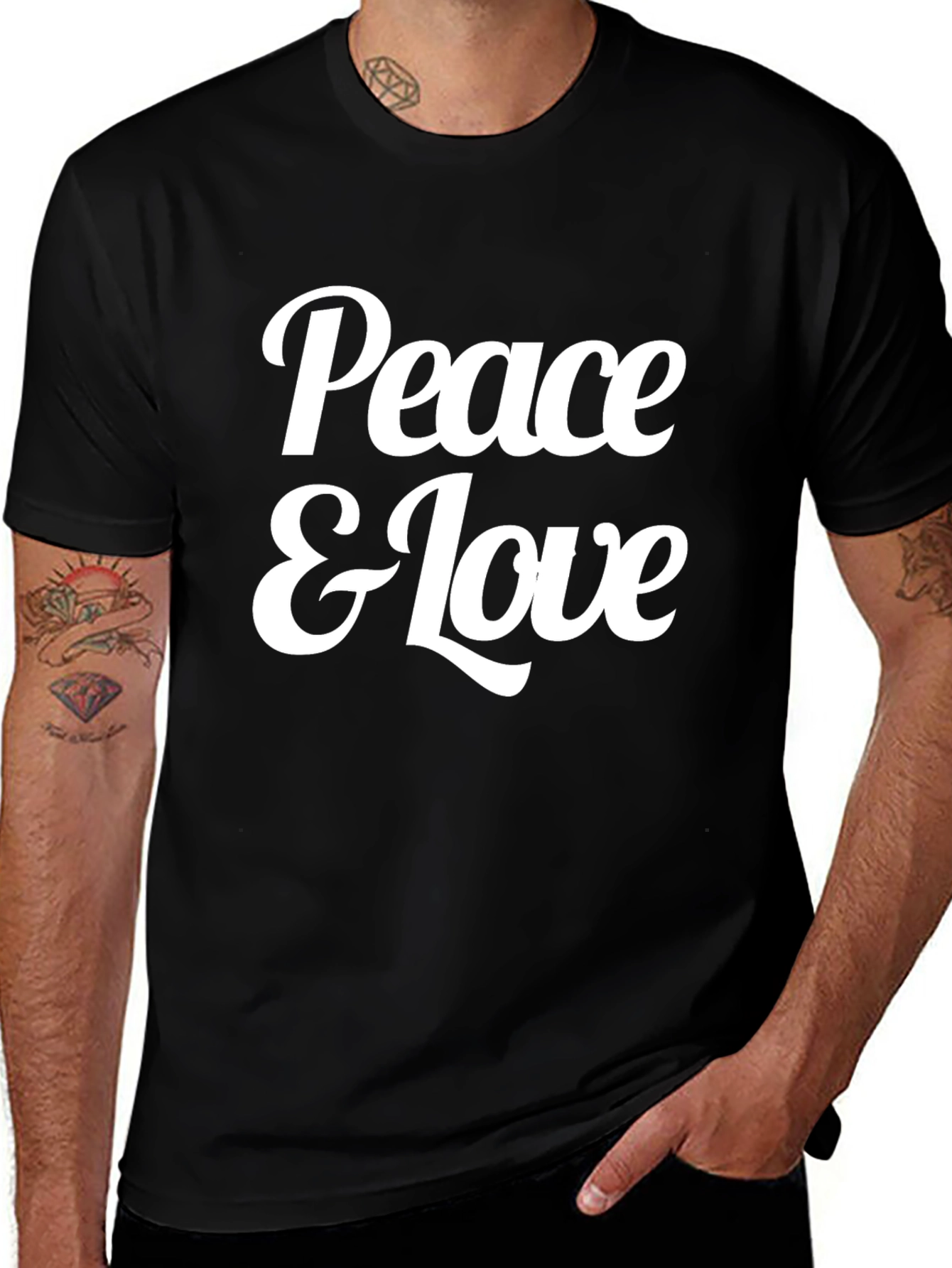 Peace & Love Graphic Tee - Soft Cotton Blend