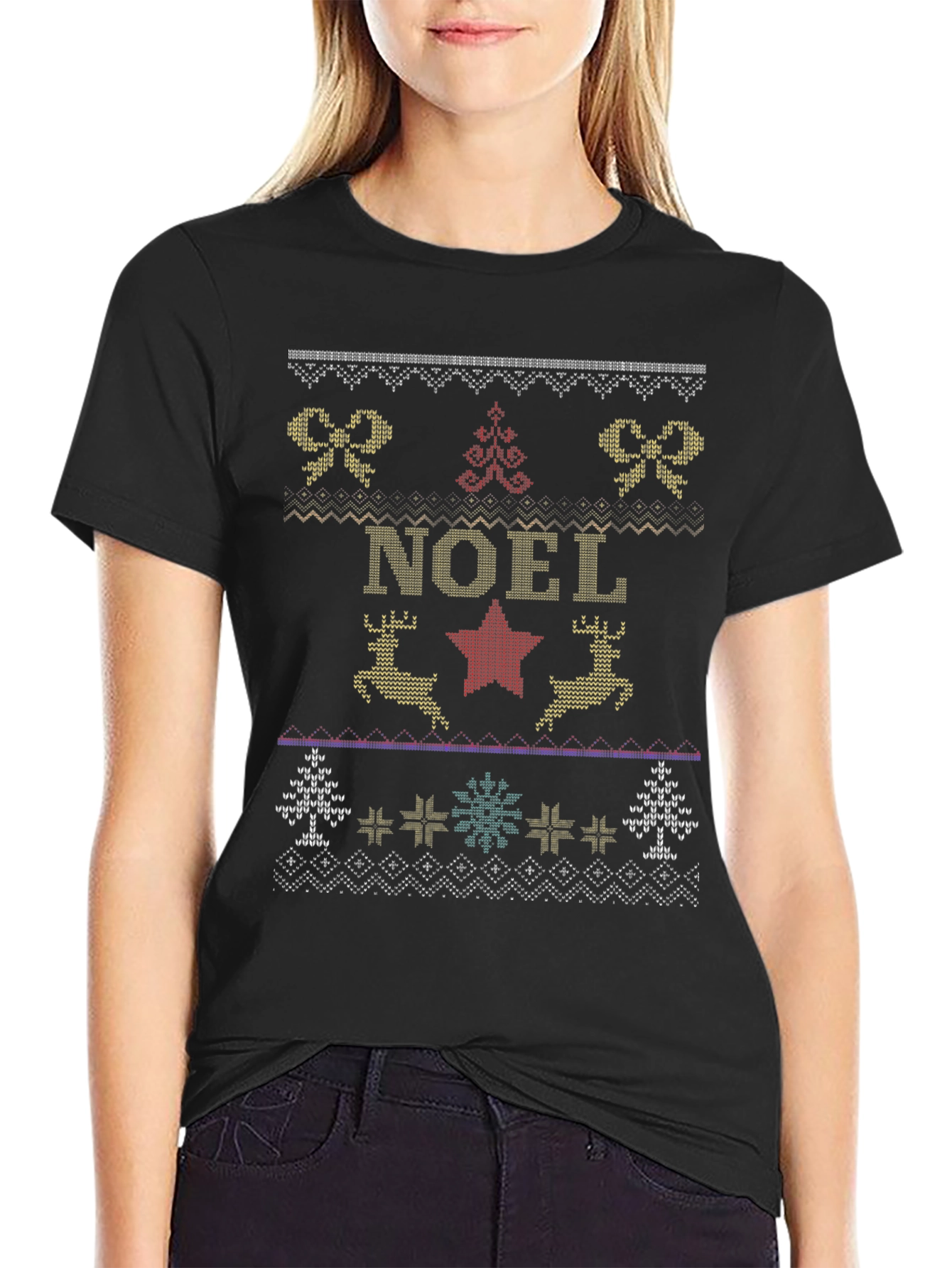Noel Holiday Ugly Christmas Sweater Style T-Shirt