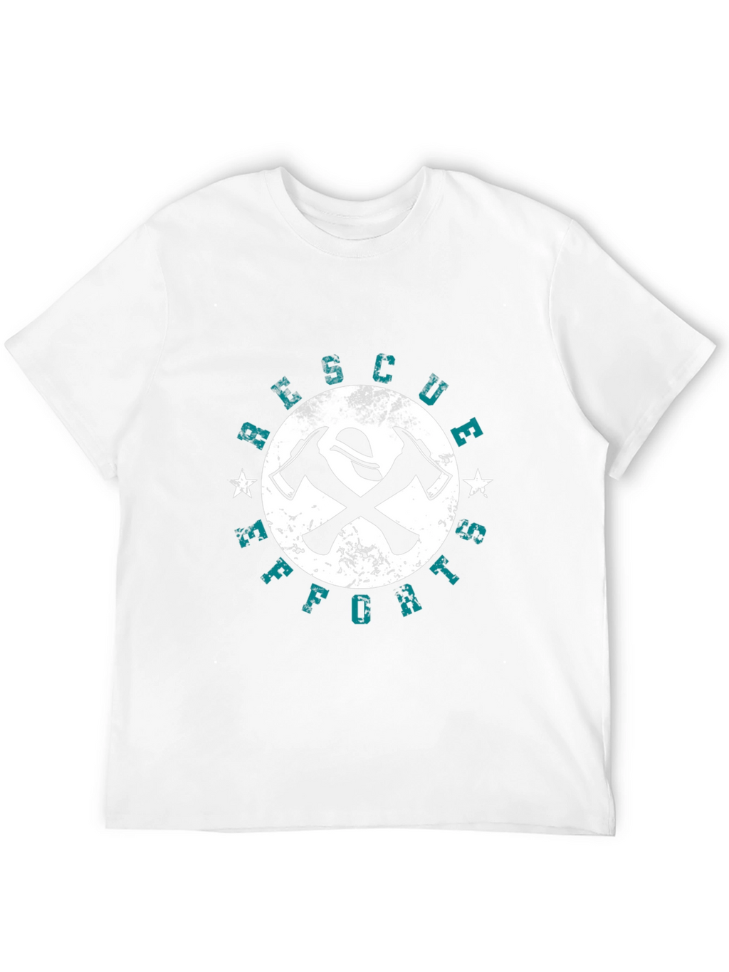 Firefighter Rescue Effort Graphic Black T-Shirt