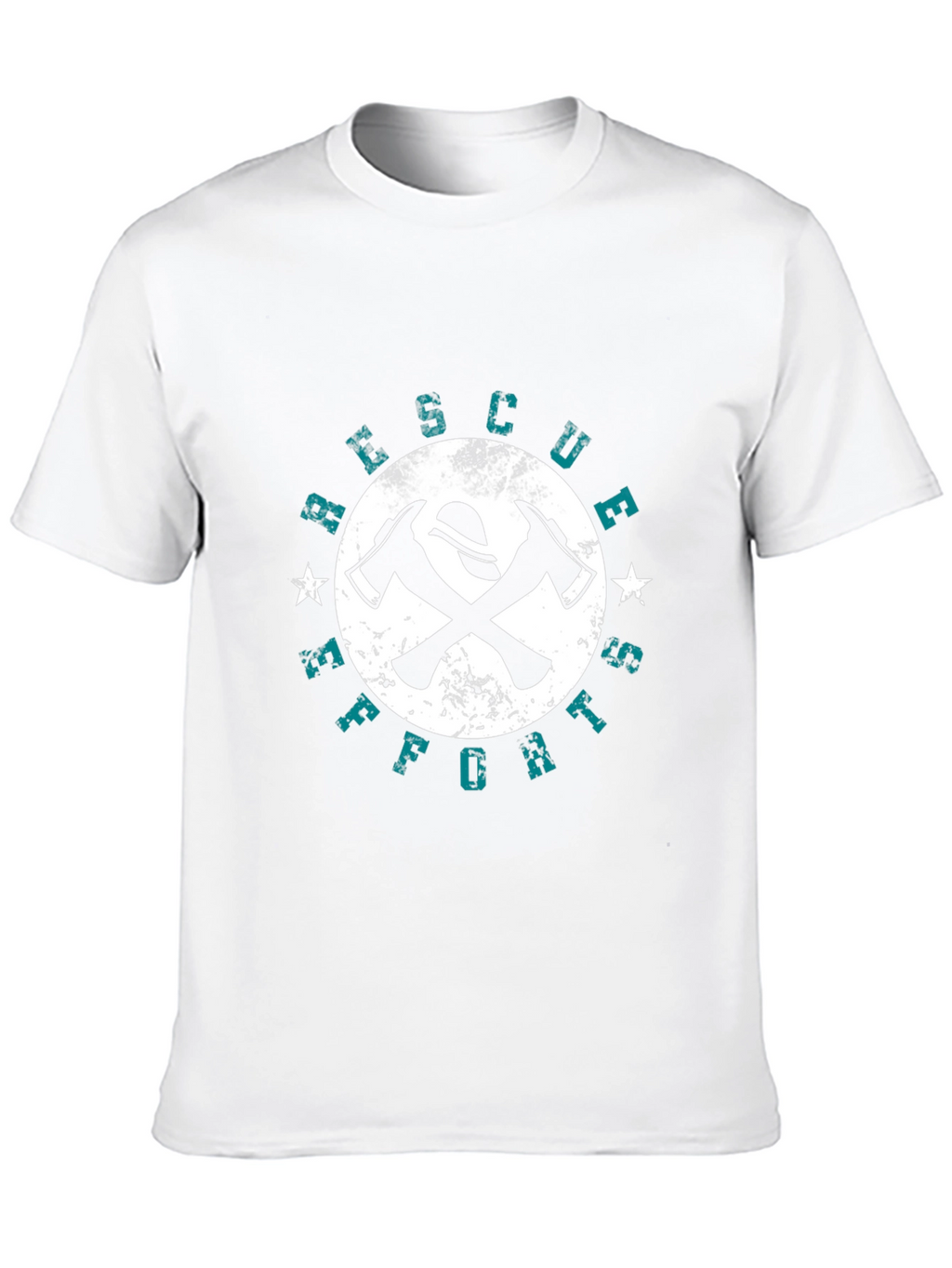 Firefighter Rescue Effort Graphic Black T-Shirt