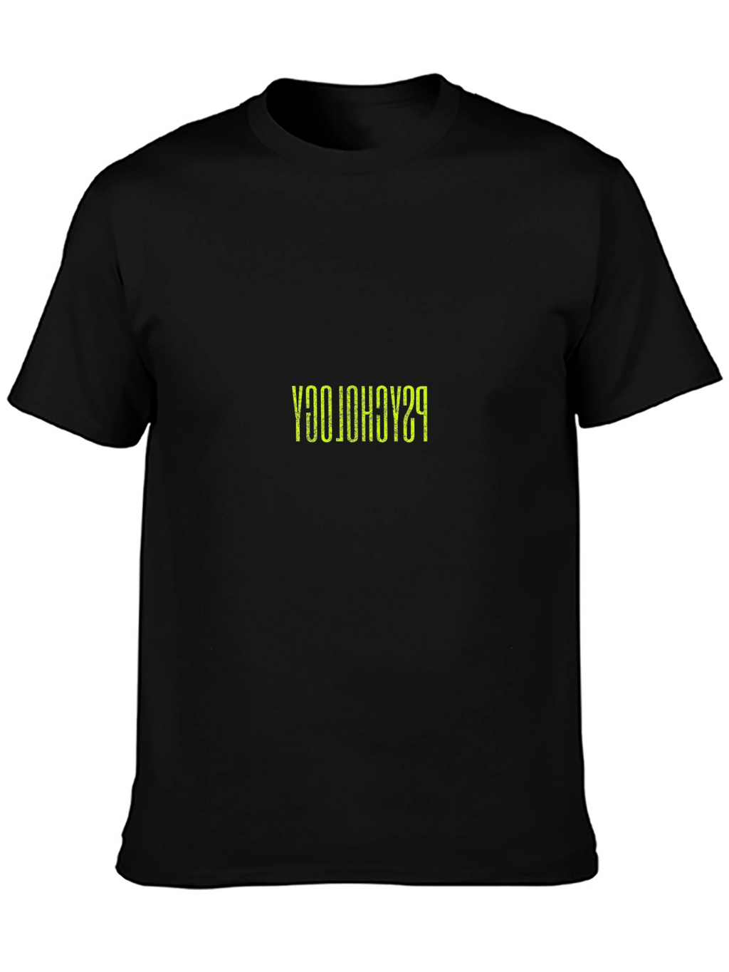 Reversed Psychology Print Black T-Shirt