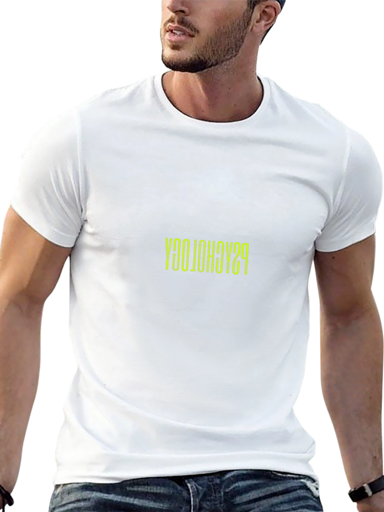 Reversed Psychology Print Black T-Shirt