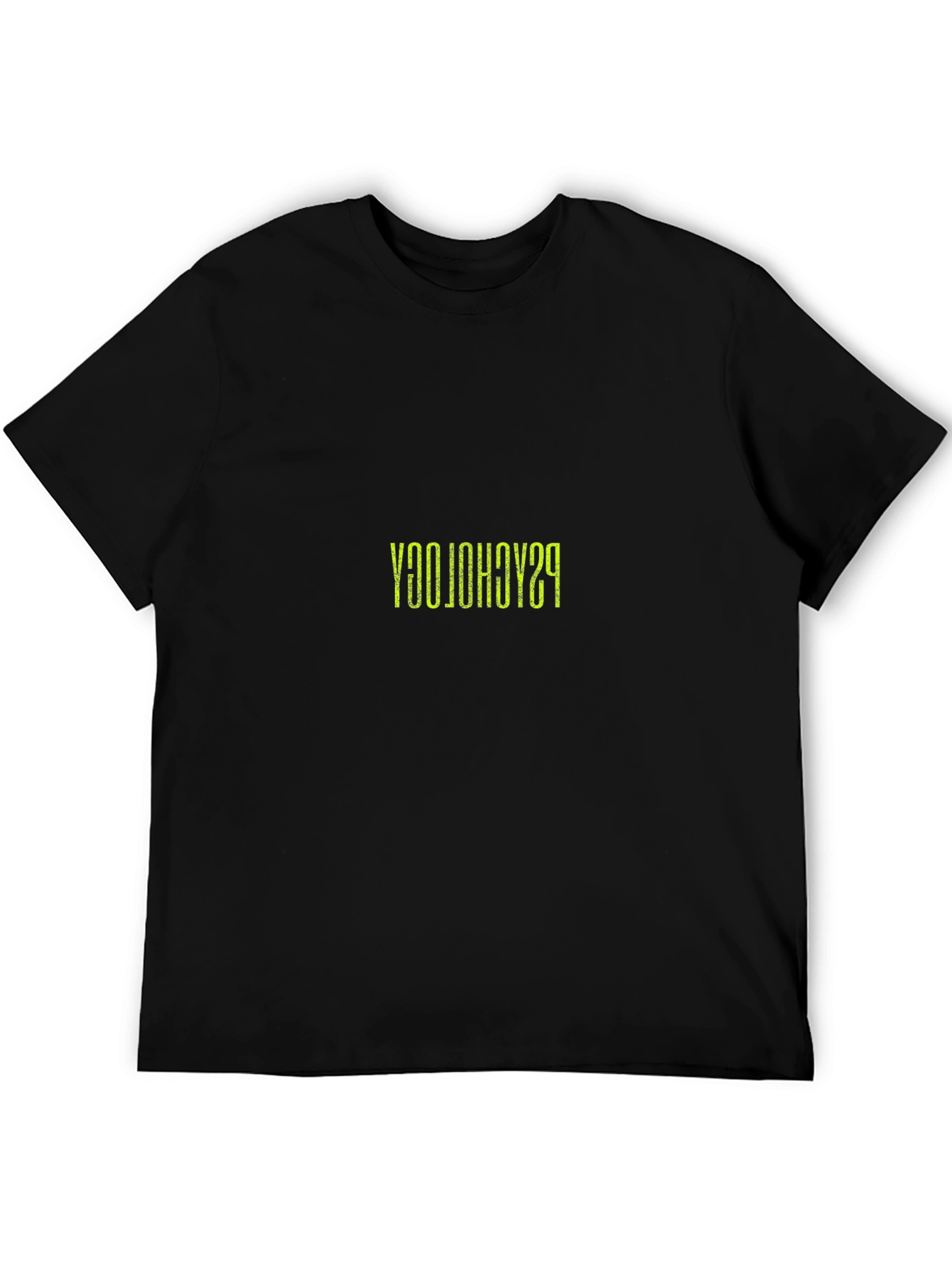Reversed Psychology Print Black T-Shirt