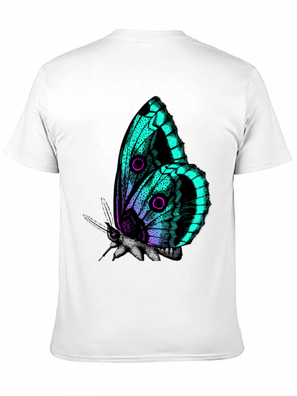 Butterfly Graphic Print Black T-Shirt