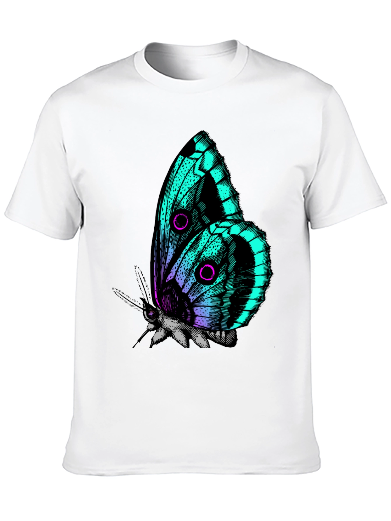 Butterfly Graphic Print Black T-Shirt