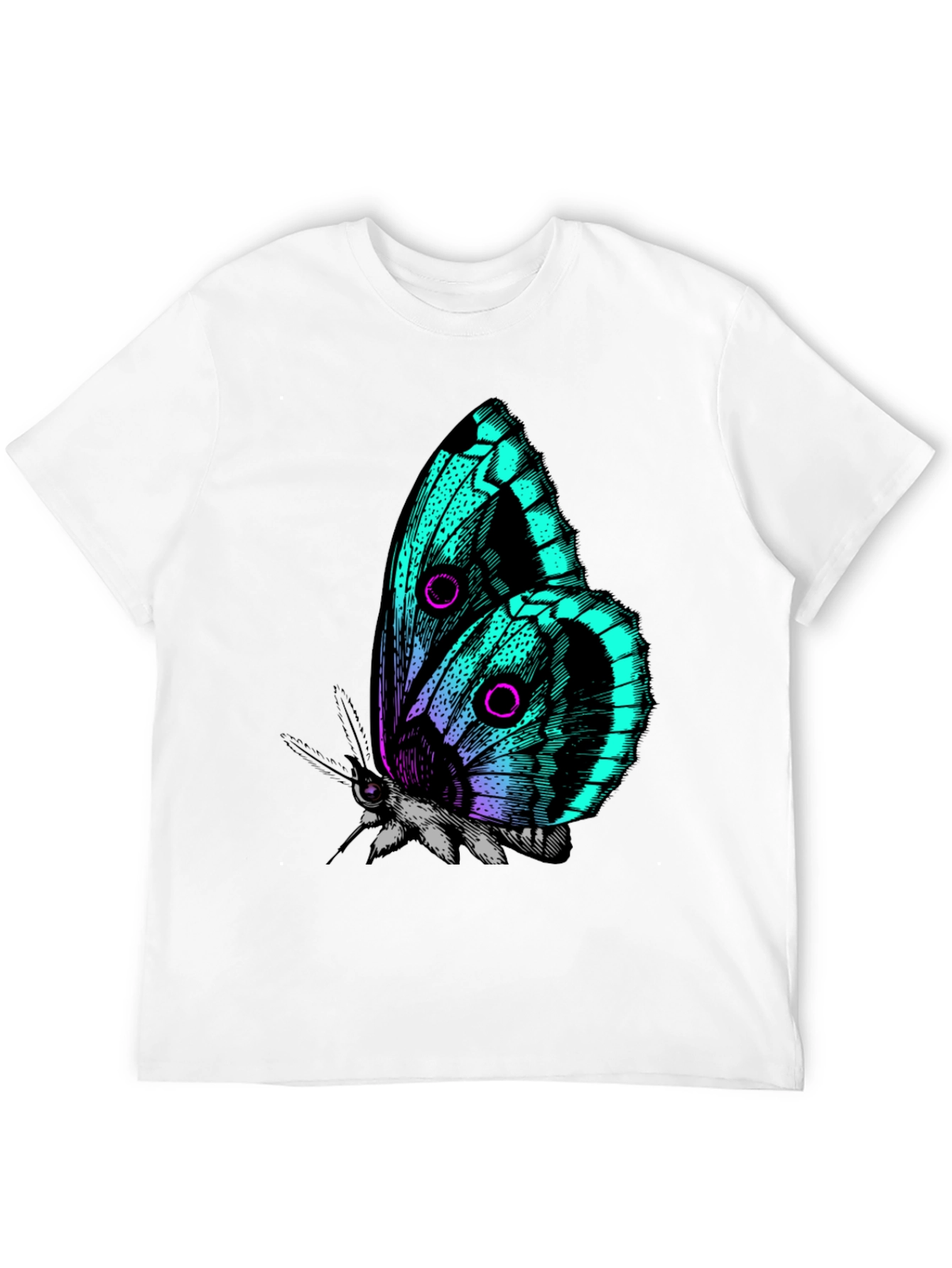 Butterfly Graphic Print Black T-Shirt