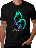 Butterfly Graphic Print Black T-Shirt