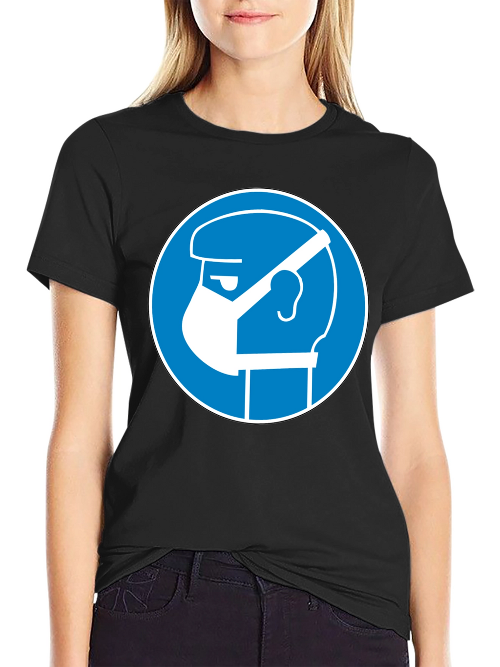 Wear Mask T-Shirt - Blue Circle Graphic