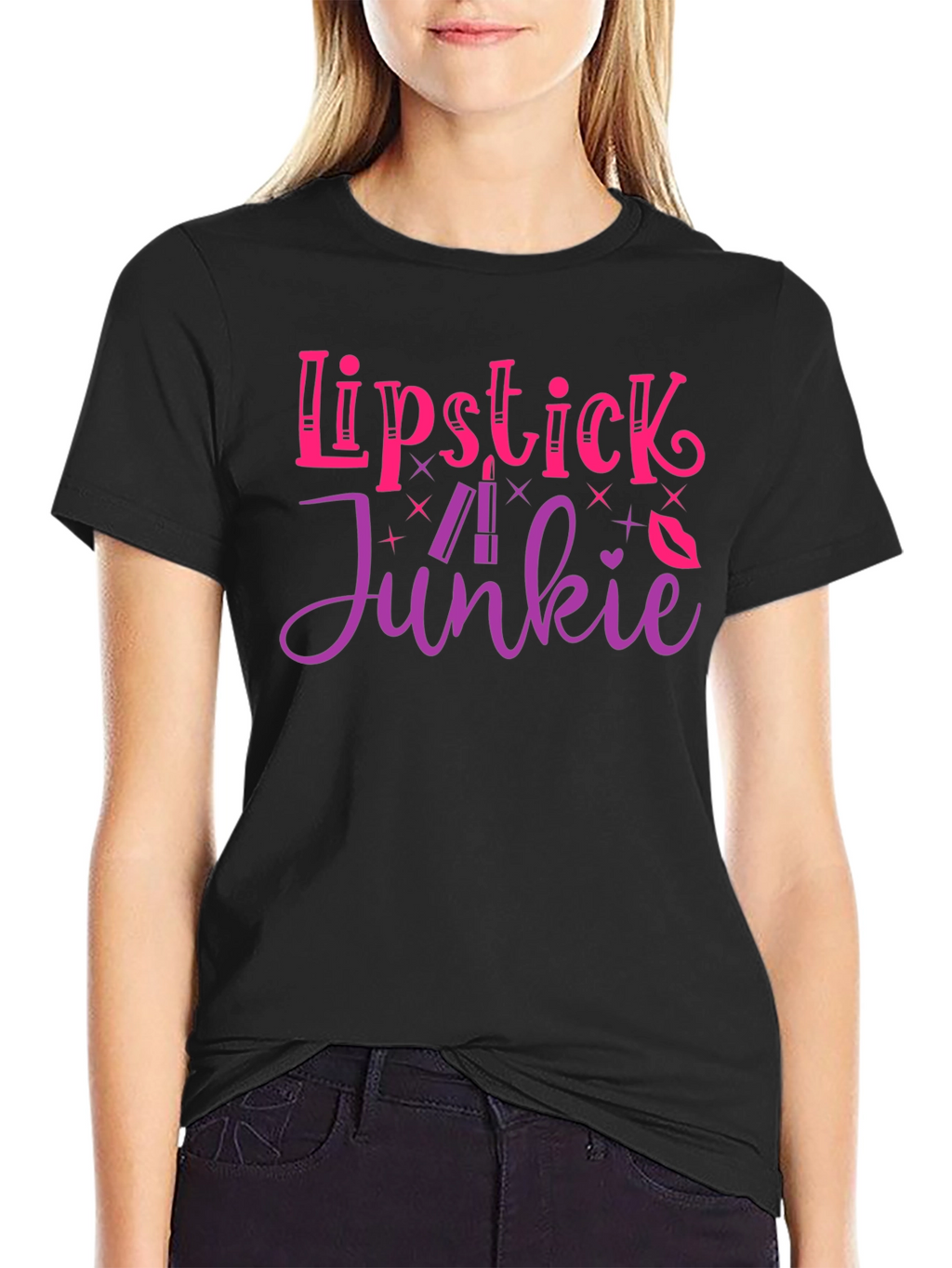 Lipstick Junkie Graphic T-Shirt