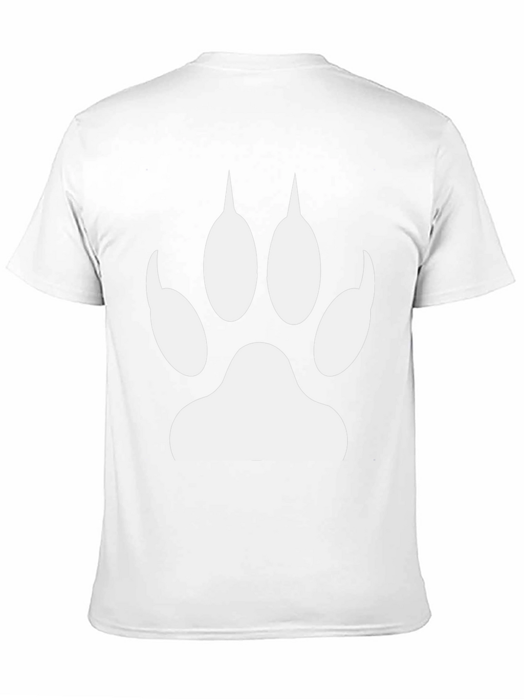 Paw Print Graphic Tee - Black Cotton Casual T-Shirt