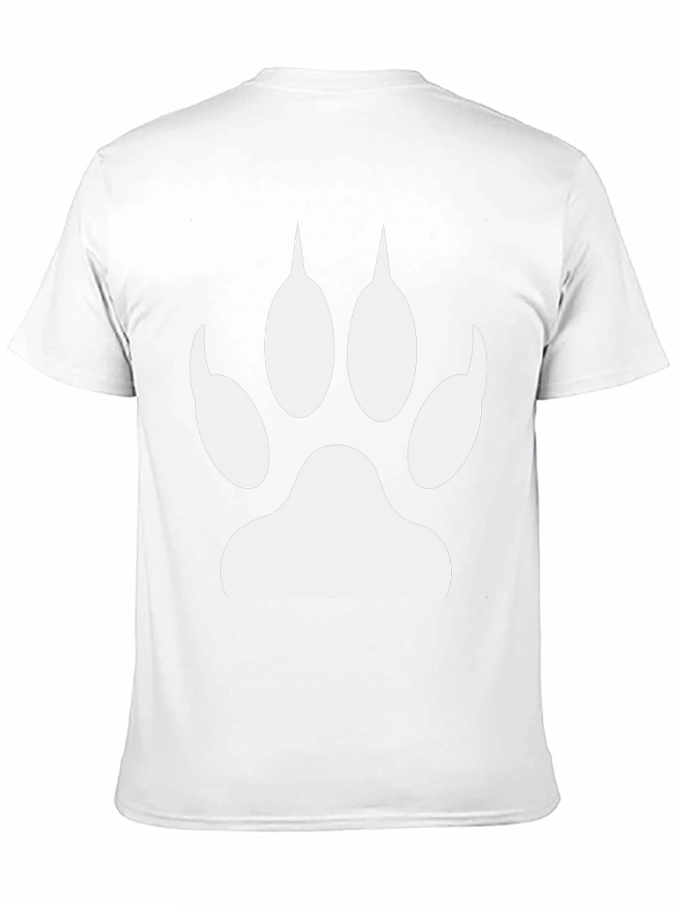 Paw Print Graphic Tee - Black Cotton Casual T-Shirt