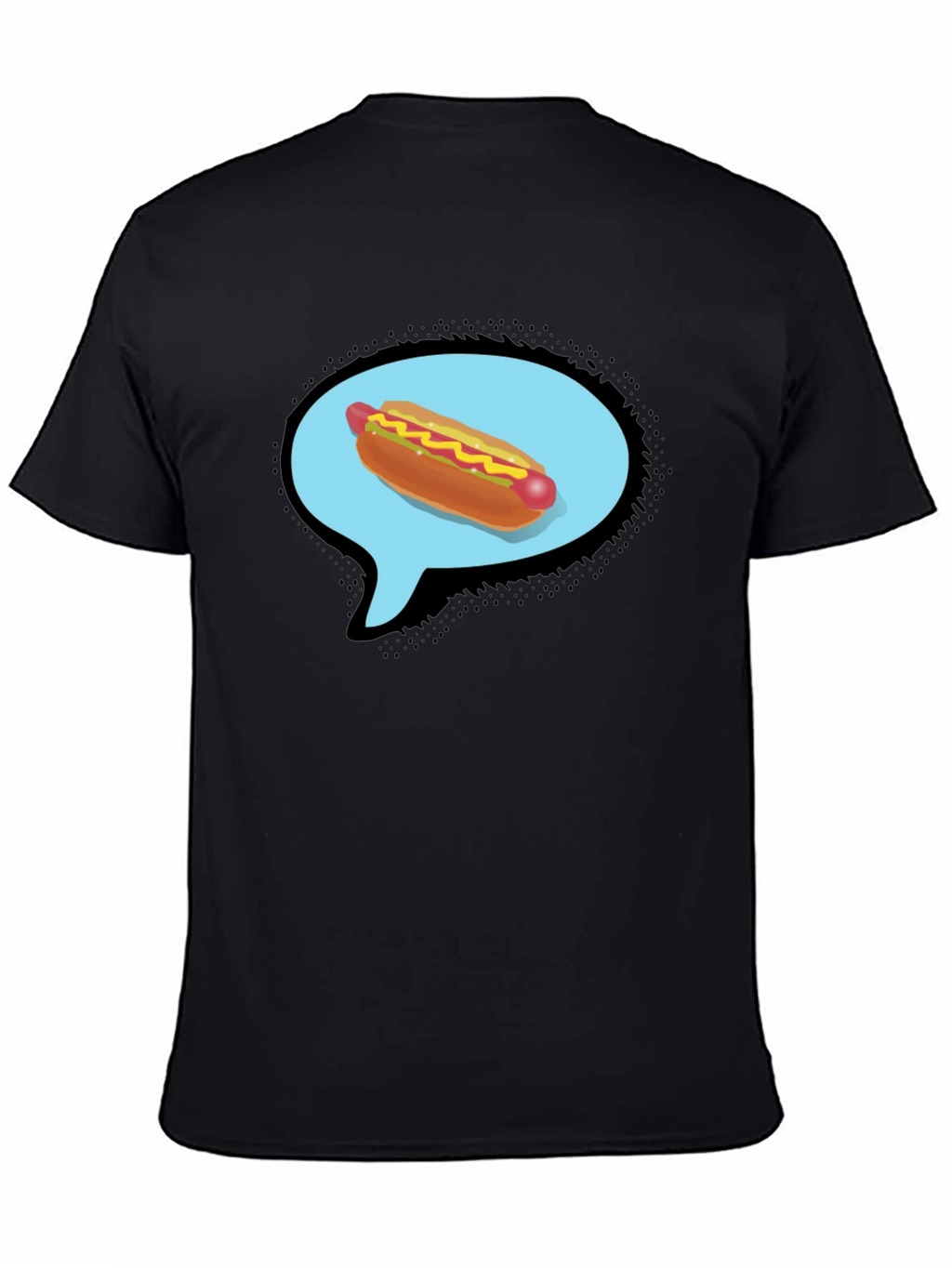 Hot Dog Thought Bubble Black T-Shirt