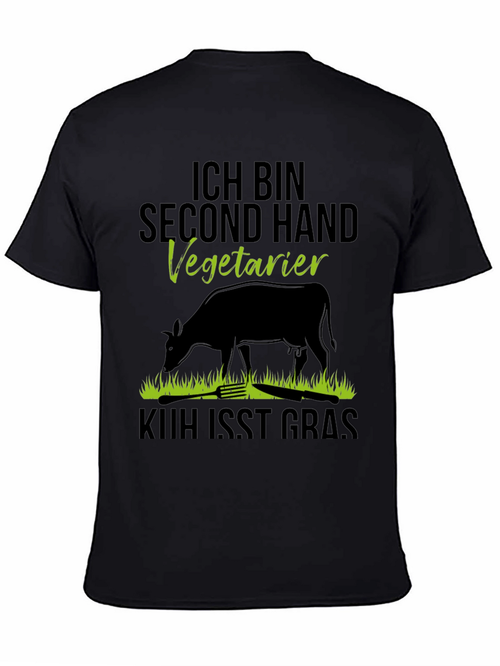 Second Hand Vegetarian T-Shirt - Novelty Cow Design