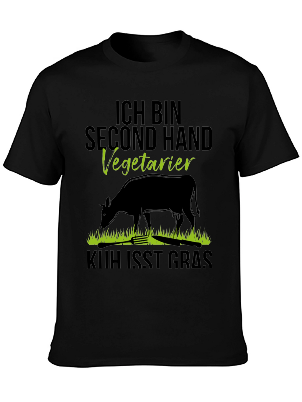 Second Hand Vegetarian T-Shirt - Novelty Cow Design