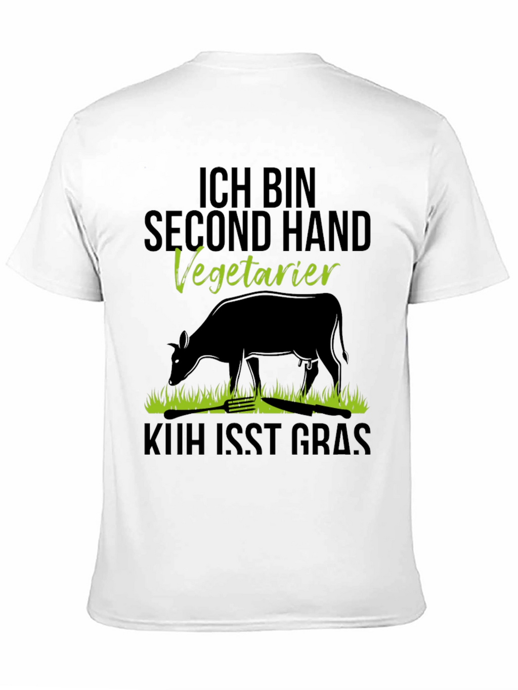 Second Hand Vegetarian T-Shirt - Novelty Cow Design