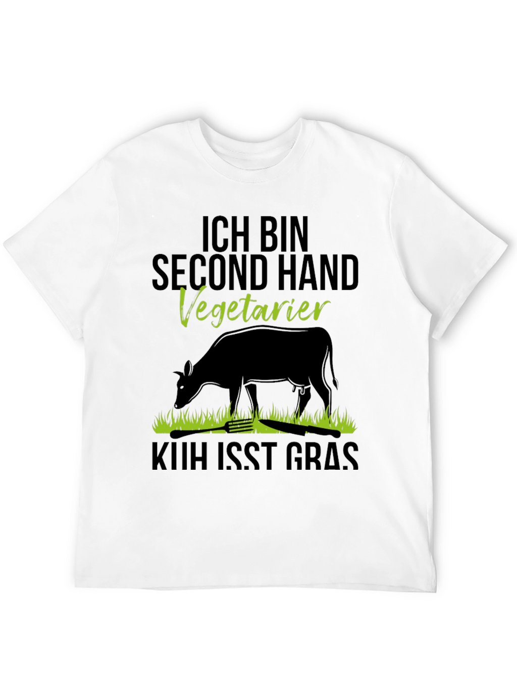 Second Hand Vegetarian T-Shirt - Novelty Cow Design