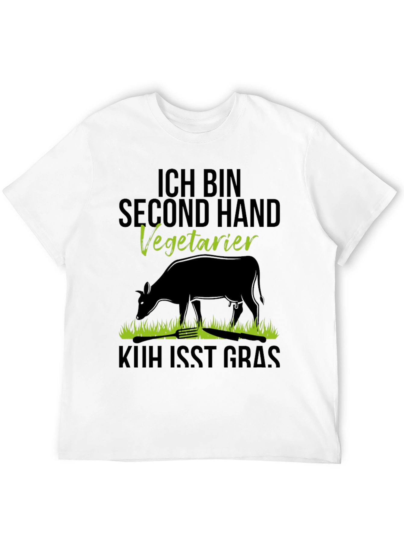 Second Hand Vegetarian T-Shirt - Novelty Cow Design