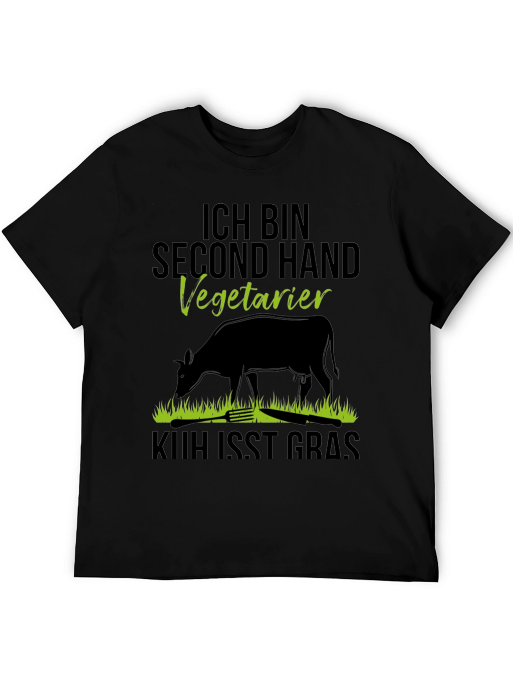 Second Hand Vegetarian T-Shirt - Novelty Cow Design
