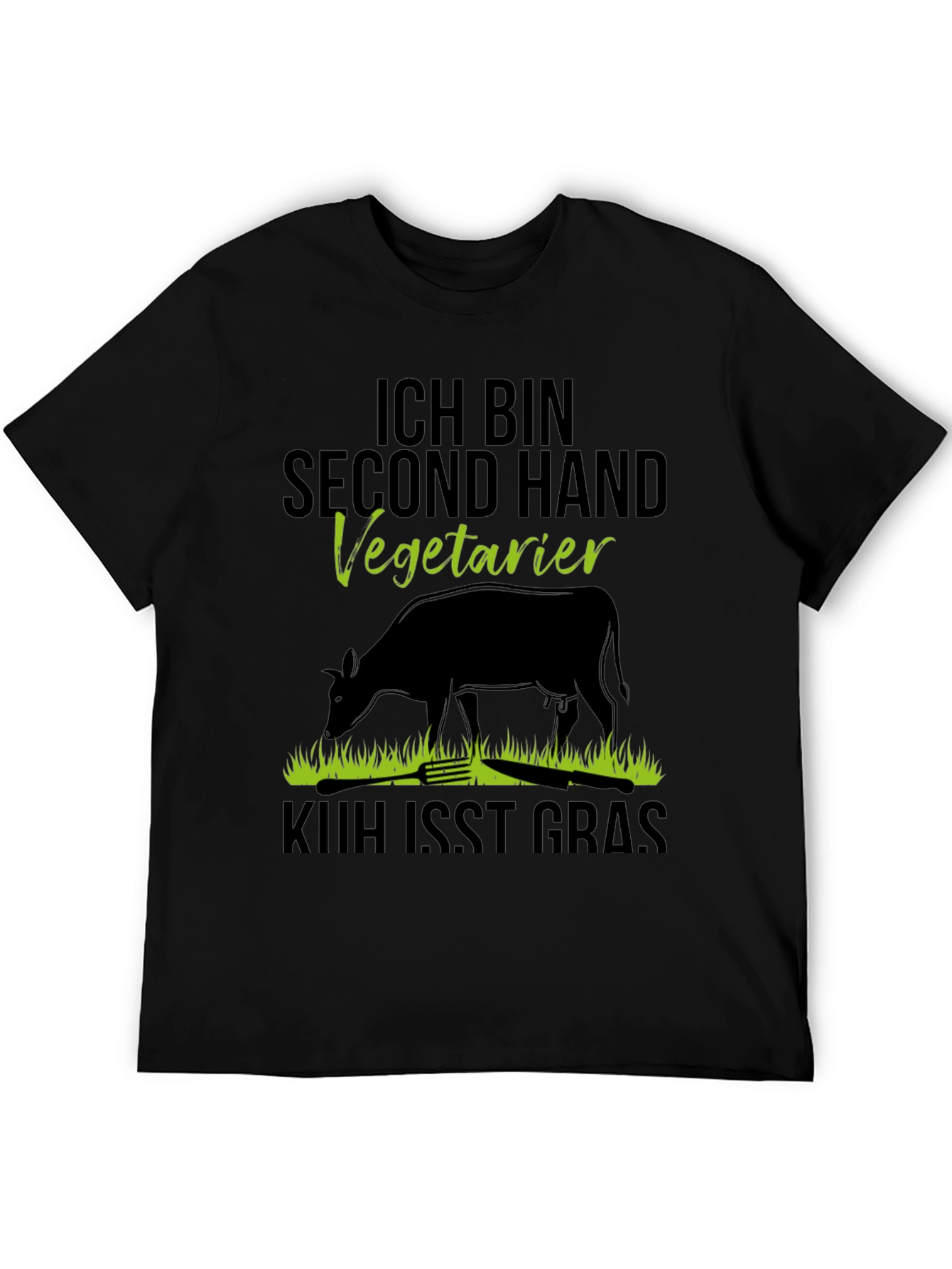 Second Hand Vegetarian T-Shirt - Novelty Cow Design