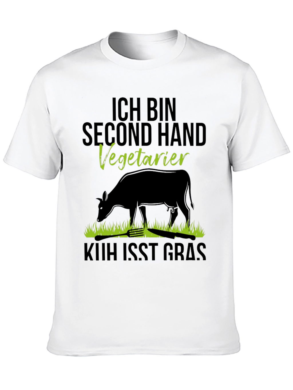 Second Hand Vegetarian T-Shirt - Novelty Cow Design