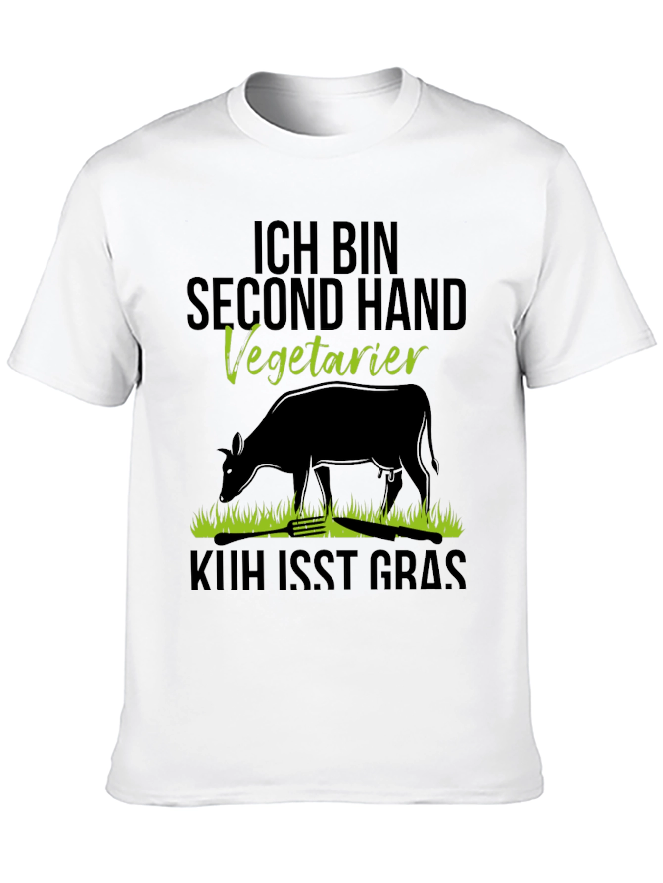 Second Hand Vegetarian T-Shirt - Novelty Cow Design