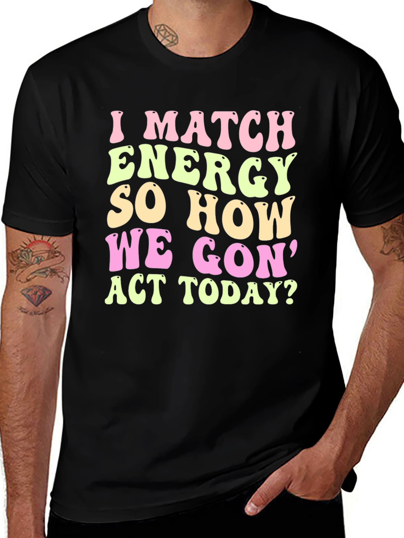 I Match Energy Graphic Tee - Trendy Casual Wear