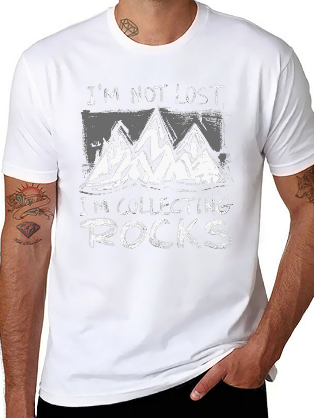 Im Not Lost Im Collecting Rocks Graphic T-Shirt