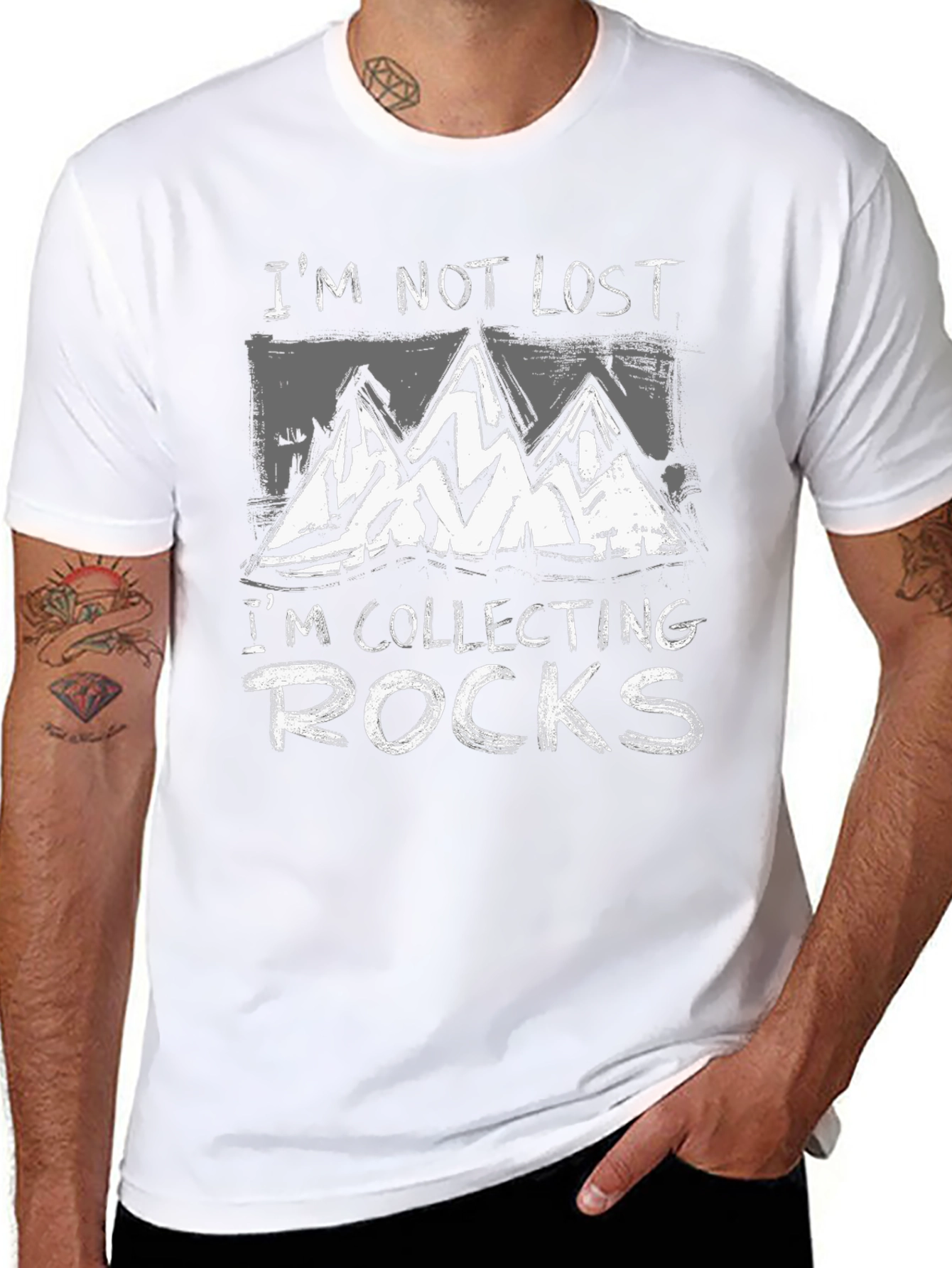 Im Not Lost Im Collecting Rocks Graphic T-Shirt