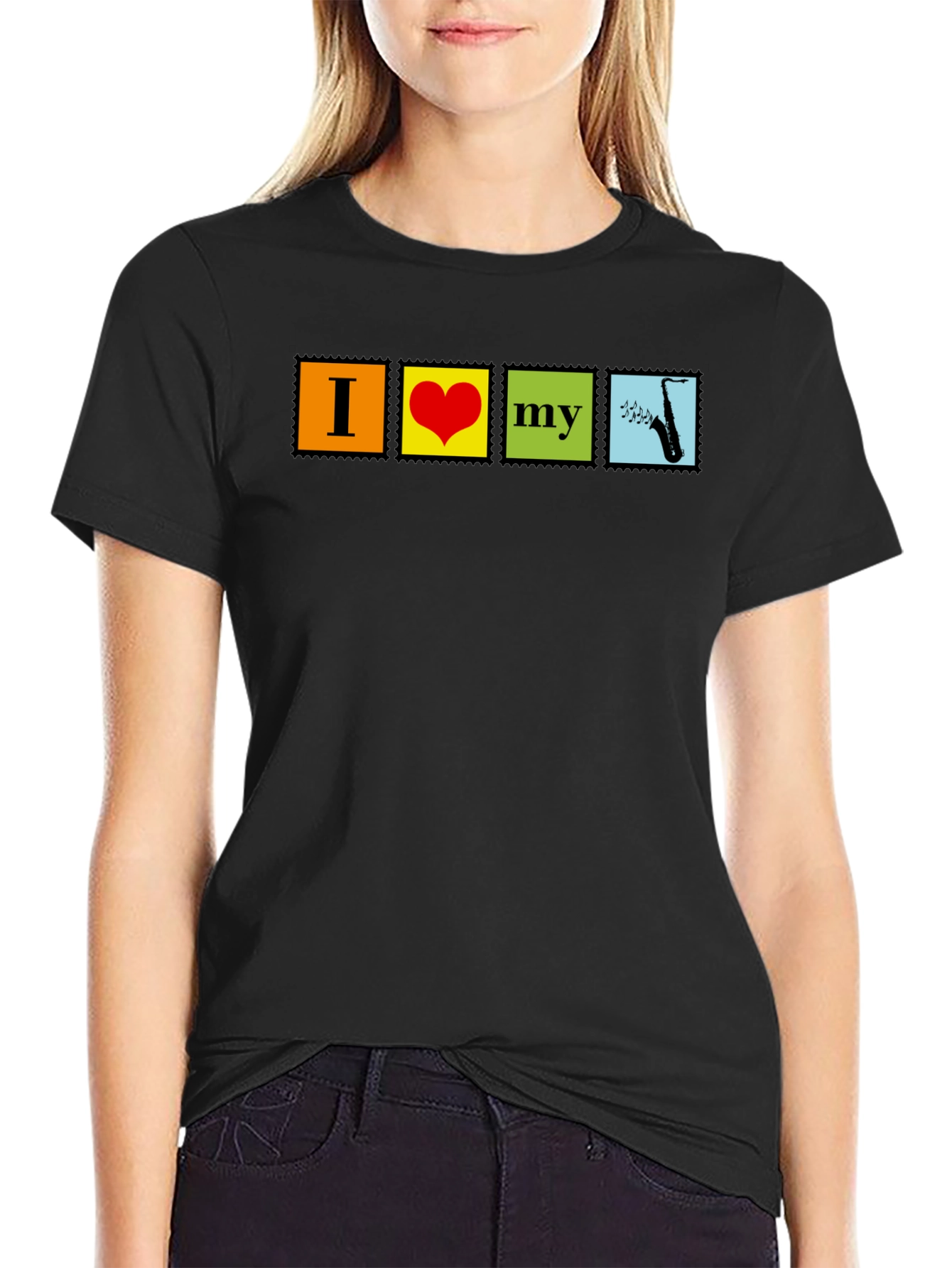 I Love My Saxophone Graphic Tee - Music Lovers T-Shirt