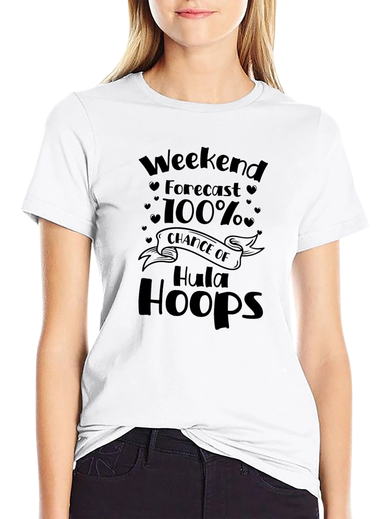 Weekend Forecast Hula Hoops Black Graphic Tee