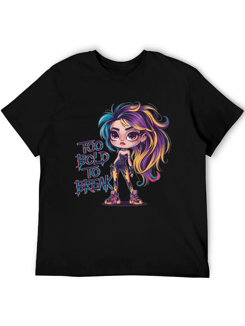 Bold Cartoon Graphic Print T-Shirt