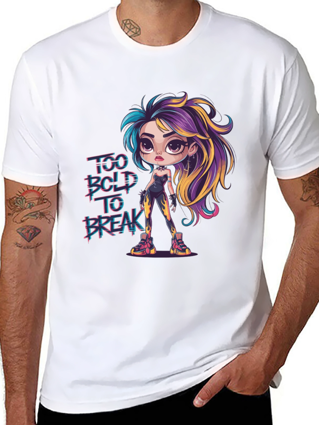 Bold Cartoon Graphic Print T-Shirt